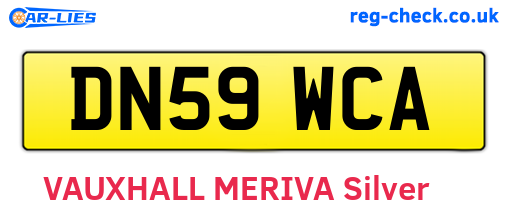 DN59WCA are the vehicle registration plates.