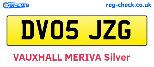 DV05JZG are the vehicle registration plates.