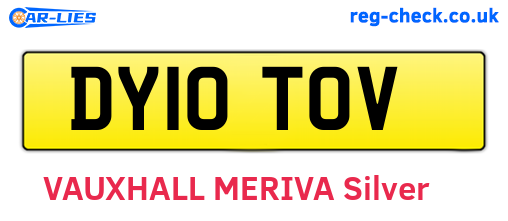 DY10TOV are the vehicle registration plates.