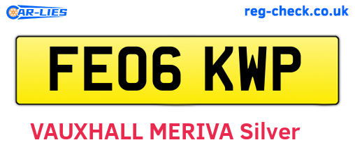 FE06KWP are the vehicle registration plates.