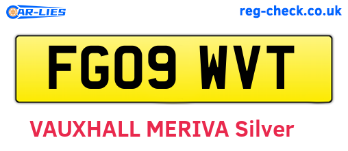 FG09WVT are the vehicle registration plates.