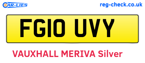 FG10UVY are the vehicle registration plates.
