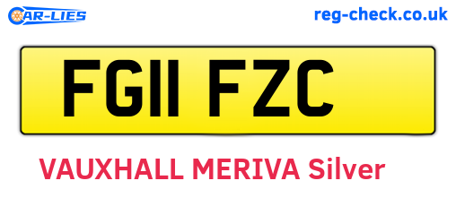 FG11FZC are the vehicle registration plates.