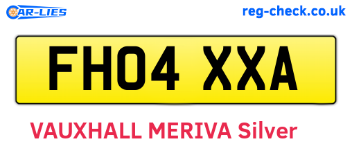 FH04XXA are the vehicle registration plates.