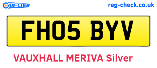 FH05BYV are the vehicle registration plates.