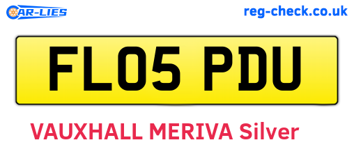 FL05PDU are the vehicle registration plates.