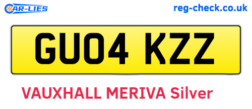GU04KZZ are the vehicle registration plates.