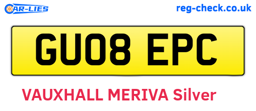 GU08EPC are the vehicle registration plates.