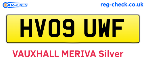 HV09UWF are the vehicle registration plates.