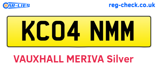 KC04NMM are the vehicle registration plates.