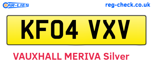 KF04VXV are the vehicle registration plates.