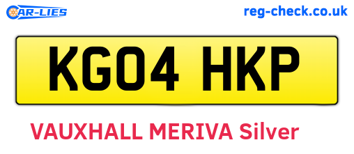KG04HKP are the vehicle registration plates.