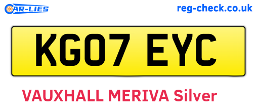KG07EYC are the vehicle registration plates.