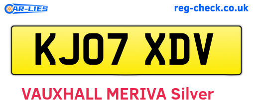 KJ07XDV are the vehicle registration plates.