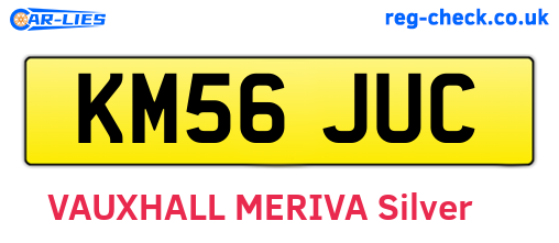 KM56JUC are the vehicle registration plates.
