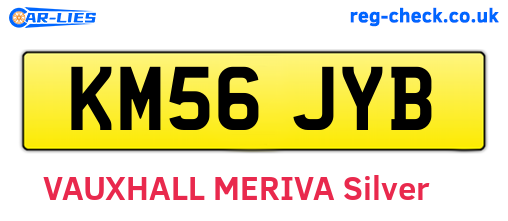 KM56JYB are the vehicle registration plates.