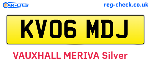 KV06MDJ are the vehicle registration plates.