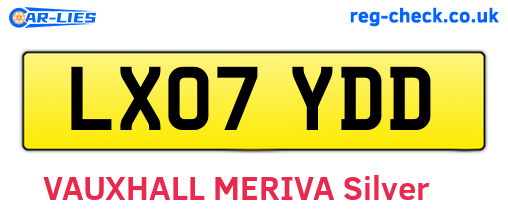 LX07YDD are the vehicle registration plates.