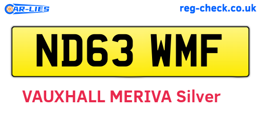 ND63WMF are the vehicle registration plates.