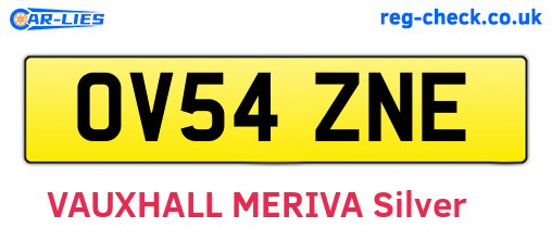 OV54ZNE are the vehicle registration plates.