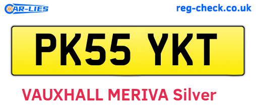 PK55YKT are the vehicle registration plates.
