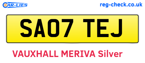 SA07TEJ are the vehicle registration plates.