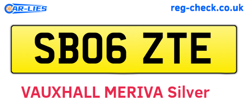 SB06ZTE are the vehicle registration plates.