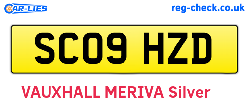 SC09HZD are the vehicle registration plates.