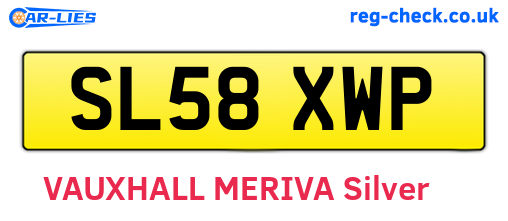SL58XWP are the vehicle registration plates.