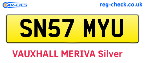 SN57MYU are the vehicle registration plates.
