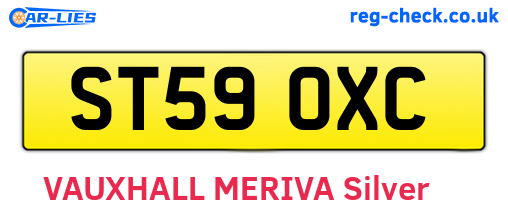 ST59OXC are the vehicle registration plates.