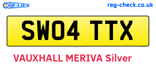 SW04TTX are the vehicle registration plates.