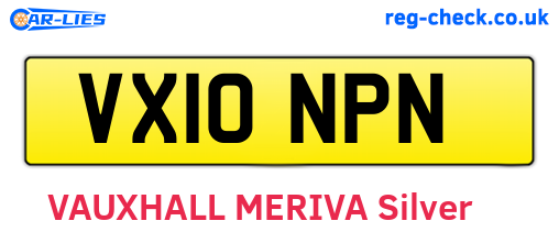 VX10NPN are the vehicle registration plates.