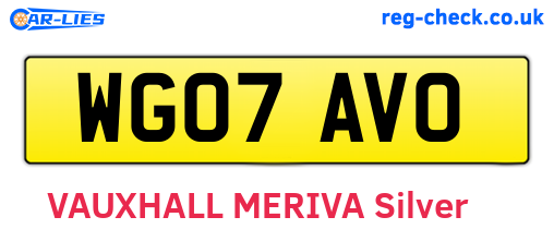 WG07AVO are the vehicle registration plates.
