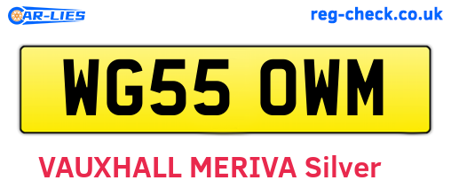 WG55OWM are the vehicle registration plates.