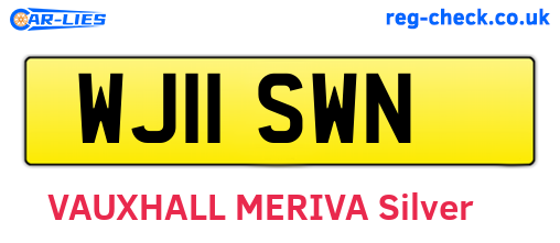 WJ11SWN are the vehicle registration plates.