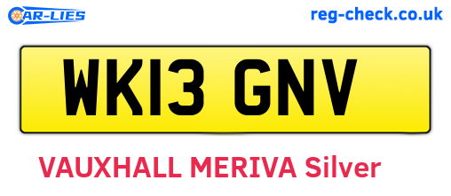 WK13GNV are the vehicle registration plates.