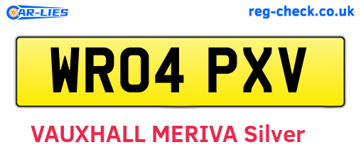 WR04PXV are the vehicle registration plates.
