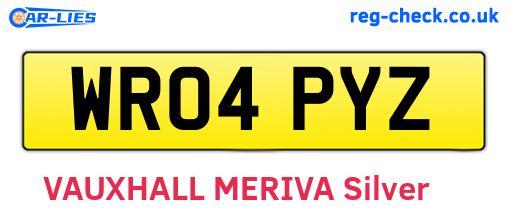 WR04PYZ are the vehicle registration plates.