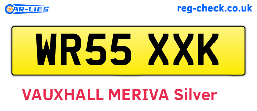 WR55XXK are the vehicle registration plates.
