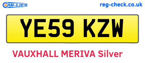 YE59KZW are the vehicle registration plates.