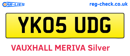 YK05UDG are the vehicle registration plates.