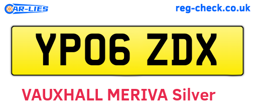 YP06ZDX are the vehicle registration plates.