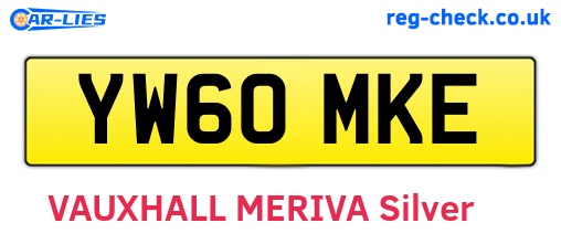 YW60MKE are the vehicle registration plates.