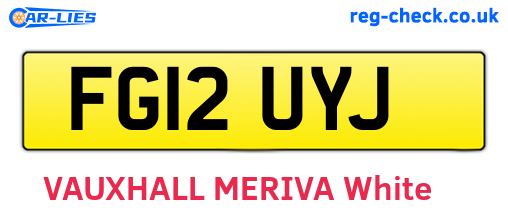 FG12UYJ are the vehicle registration plates.