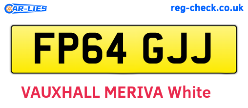 FP64GJJ are the vehicle registration plates.