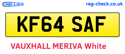 KF64SAF are the vehicle registration plates.