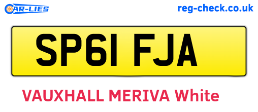 SP61FJA are the vehicle registration plates.