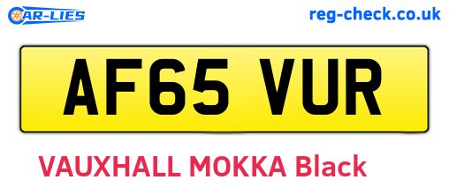 AF65VUR are the vehicle registration plates.