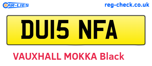 DU15NFA are the vehicle registration plates.